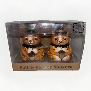 Johanna Parker Halloween Thanksgiving Squirrel Chipmunk Corn Salt Pepper Shaker